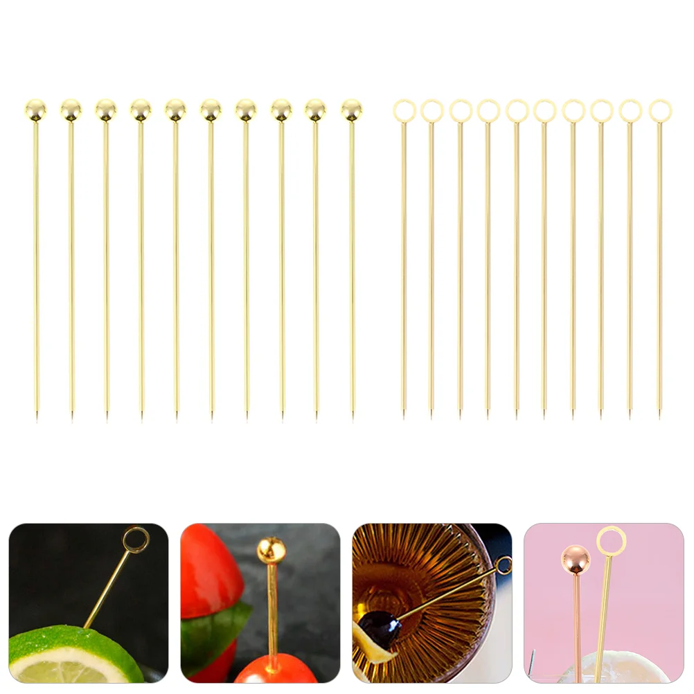 

Pick Stick Cocktail Fruit Metal Picksappetizer Snack Toothpick Skewer Dessertwedding Party Martini Drink Skewers