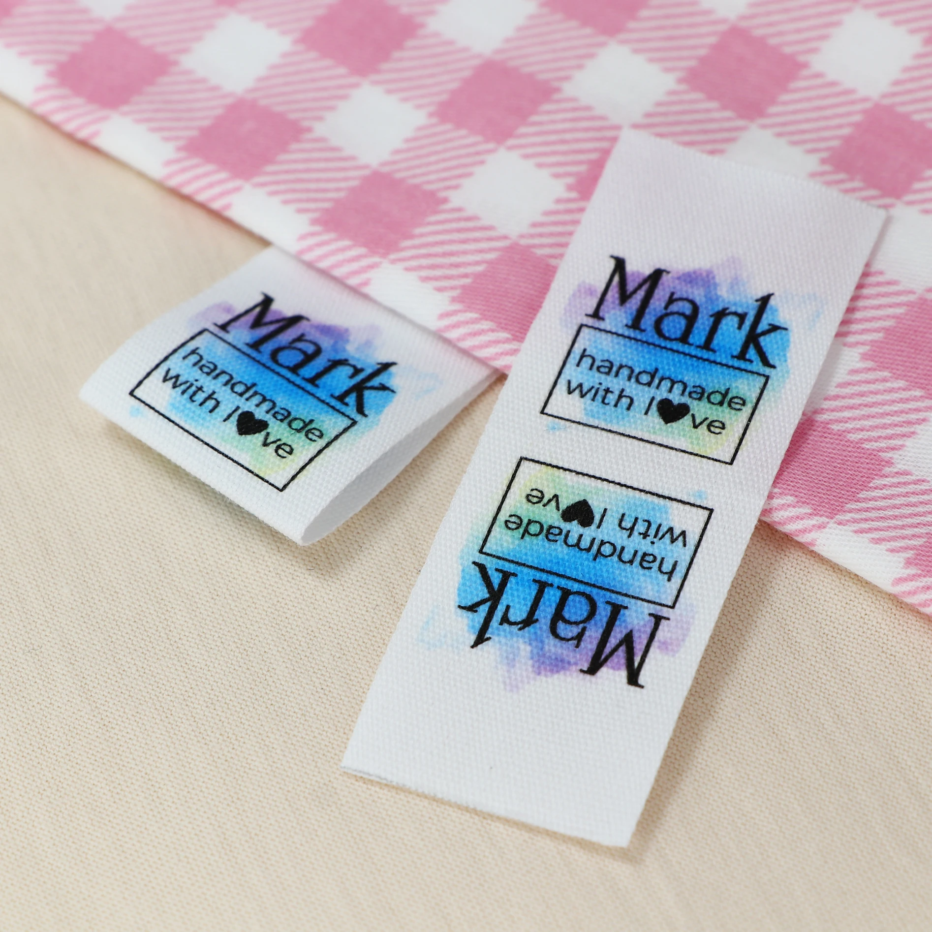 

Custom Clothing Labels , Personalized Brand, Cotton printed Tags, Handmade label, Logo or Text, Watercolor Labels (FR235)