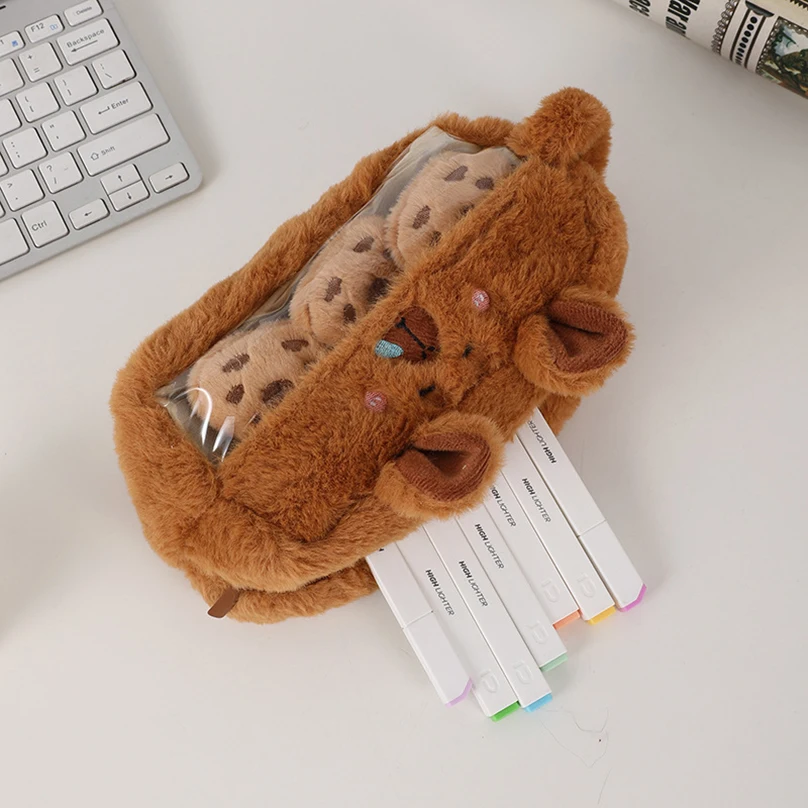 Плюшевый пенал для канцелярских принадлежностей цвет в ассортименте