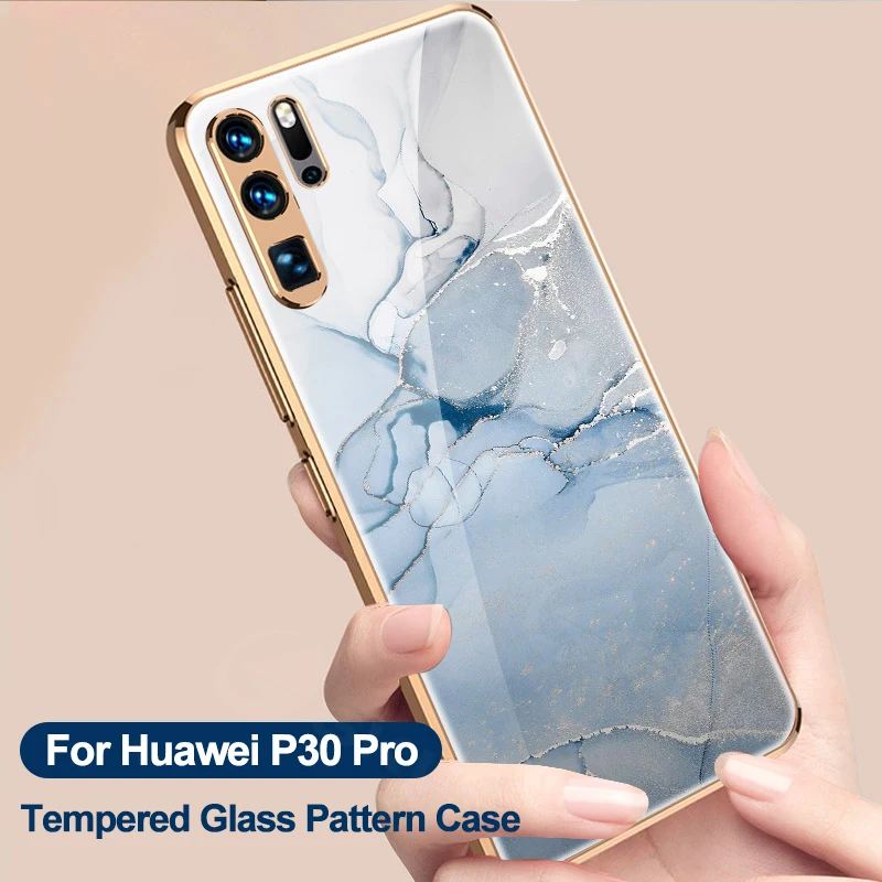 GKK Luxury Painted Tempered Glass Cover For Huawei P30 P40 Pro Electroplated Straight Edge Case For Huawei Nova 7 Pro SE Case