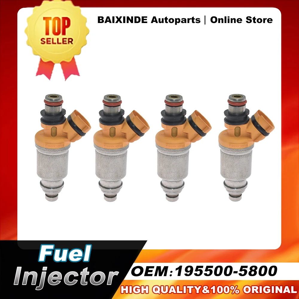 

4PCS OEM 195500-5800 1955005800 Fuel Injector Nozzle For MAZDA 6 626 323 926 2.0 91-02 New Original Auto Car Accessories