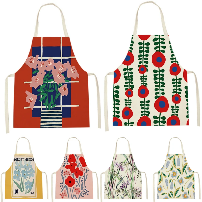 

Кухонный Фартук WQL2922 для женщин, без рукавов, из хлопка и льна