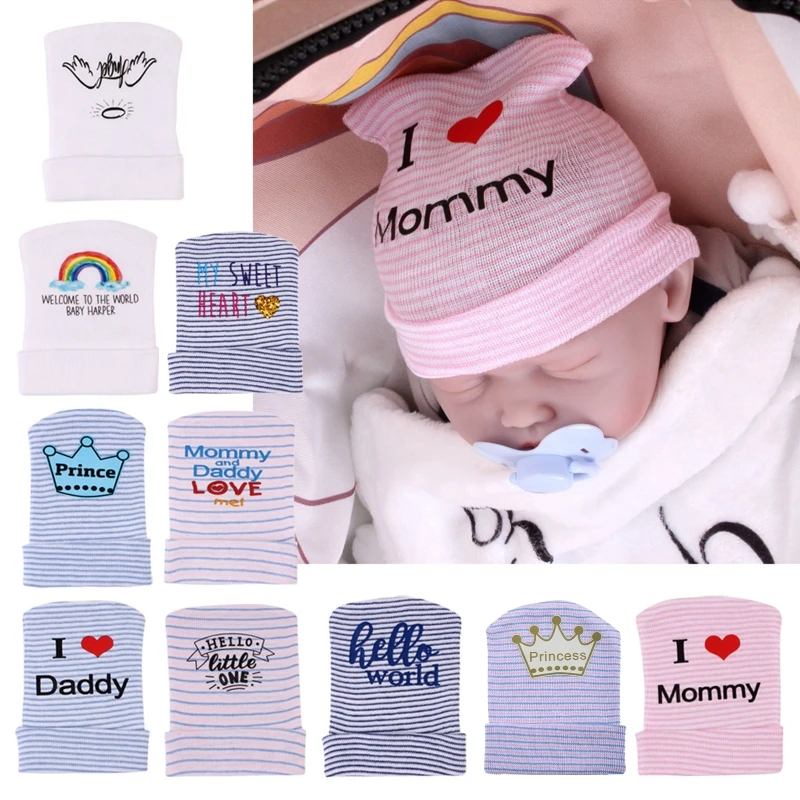 

Newborn Baby Hat Toddler Striped Caps Bow Beanies Soft Hospital Girls Hats Baby Warm Hat for Baby 0-3 Months Accesories 2022