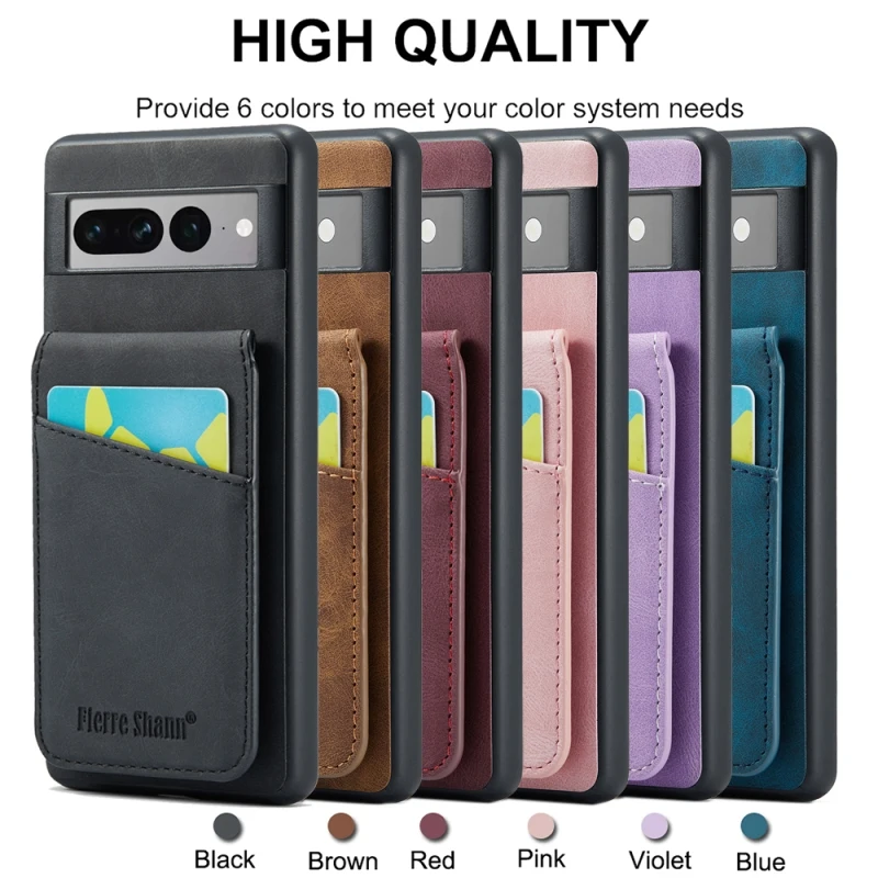 

Creative Magnetic Vertical Flip Case Phone Cover For Google Pixel 8 Pro 7 Pro 7A Retro Leather Holder Wallet Card Back Cover