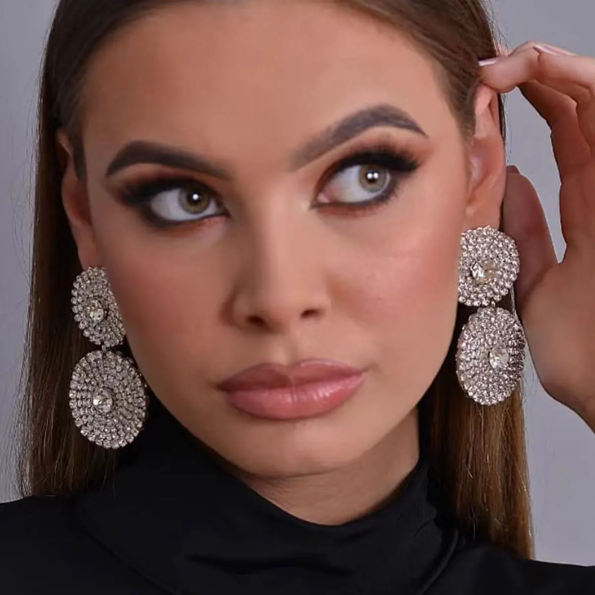 

Суперъяркие серьги-подвески в форме когтей, круглые серьги-подвески с кристаллами для женщин, повседневные Свадебные подвески, ювелирные изделия, подарок