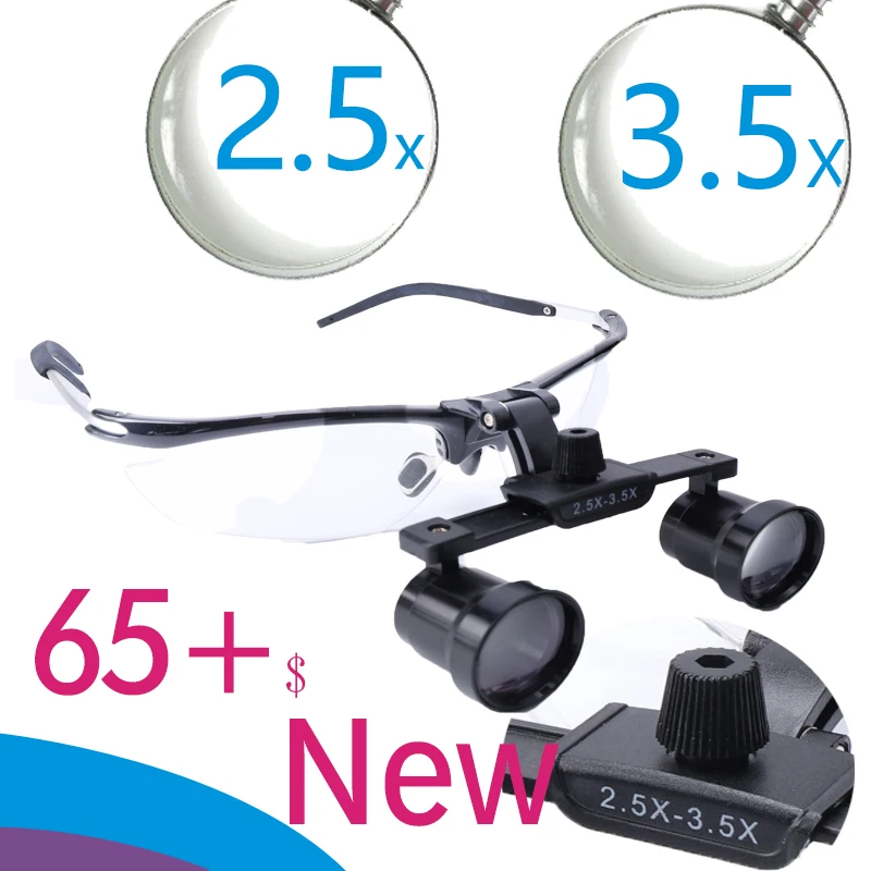 

Стоматологические лупы 3,5x с увеличением 2,5x, с переменным фокусным расстоянием, зум-объектив, бинокулярное увеличительное стекло, стоматологические инструменты, медицинская Лупа