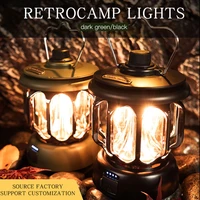 c2 new camping light led retro hanging outdoor camping lamp lantern rechargeable portable campsite light tent emergency light