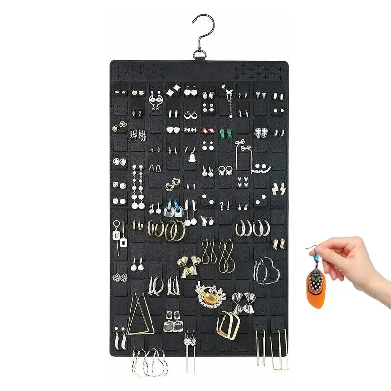 

Держатель для ювелирных изделий, двухсторонний держатель для ювелирных изделий, держатель для сережек, ожерелий, колец на дверце шкафа