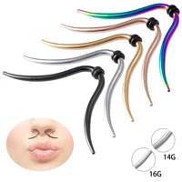 1pc beard septum piercing womans accesories nose ring stud septum ring stainless steel punk nose jewelry 14g 16g body jewelry
