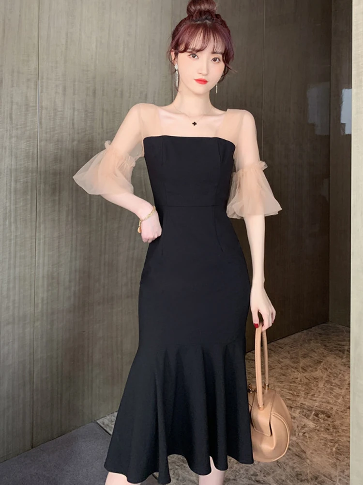 

Женское летнее платье-труба с коротким рукавом