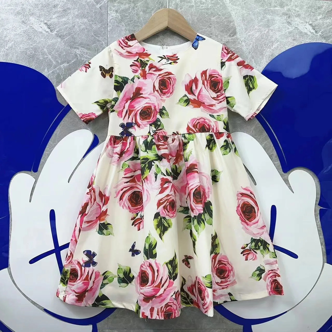 

Роскошное платье для маленькой девочки, летняя детская одежда, 2023 розовые милые цветочные платья, пасторальное платье принцессы для маленьких девочек