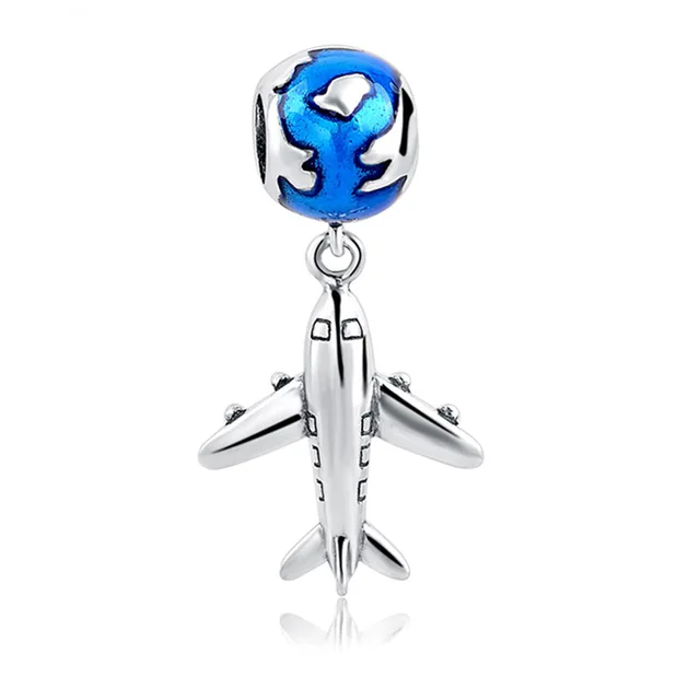 925 Sterling Silver Charm New Aircraft 