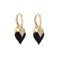 black heart pendant ear buckles ladies trend small earrings 2020 new exquisite girls jewelry