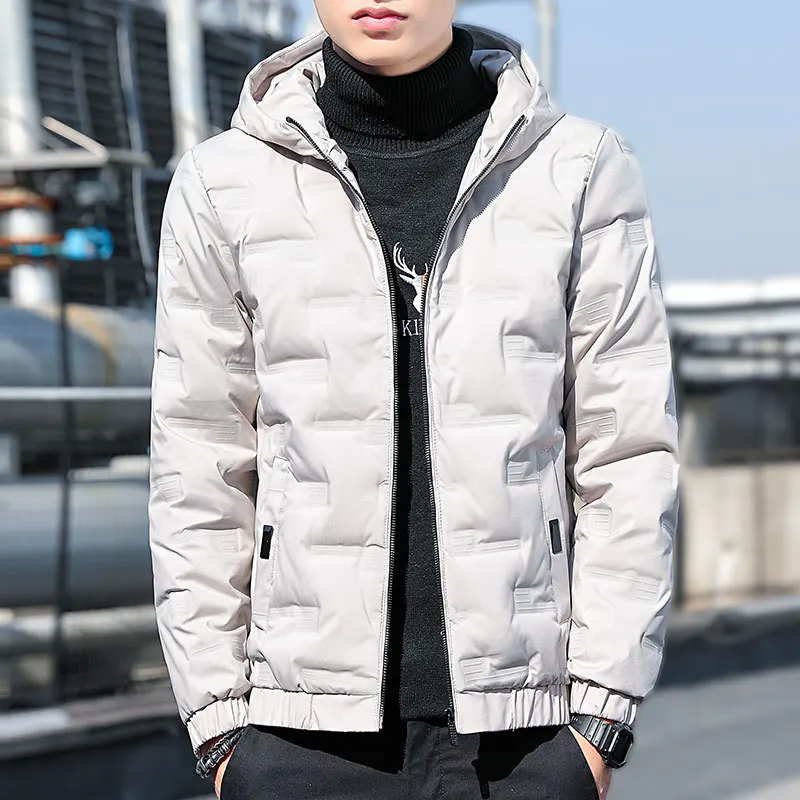 

Зимняя новая стильная мужская теплая повседневная одежда с капюшоном и хлопковой подкладкой