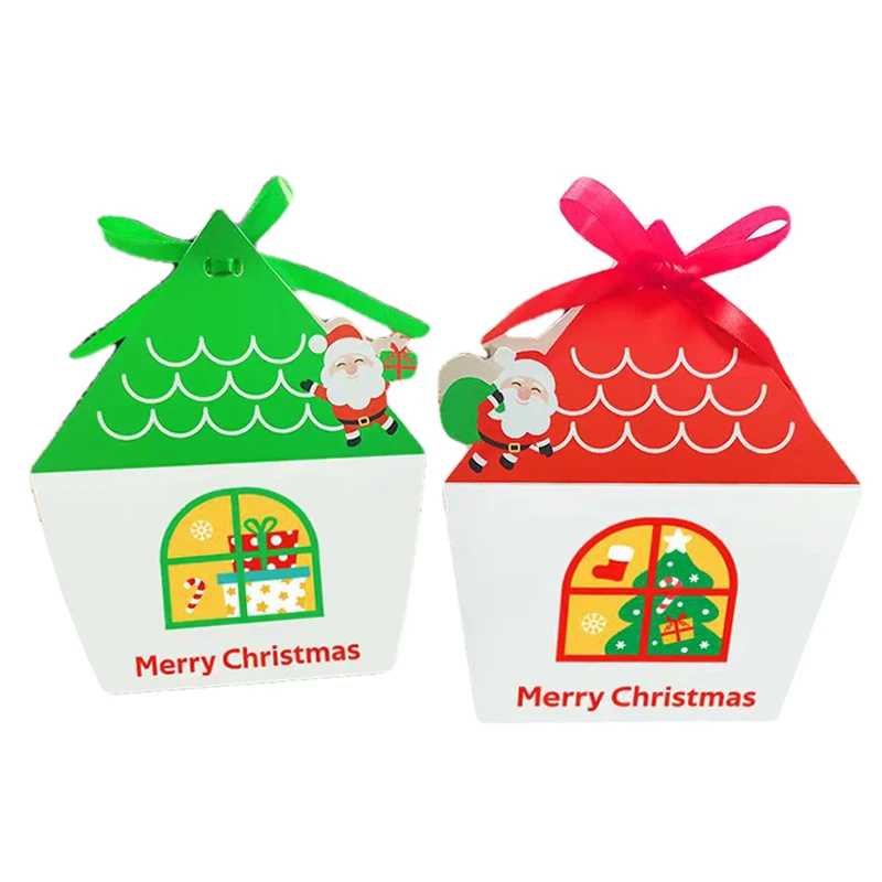 

20/30PCS Merry Christmas Santa Claus Candy Box Gift Cookie Paper Packing Box Navidad Natal Noel New Year Party Xmas Supplies