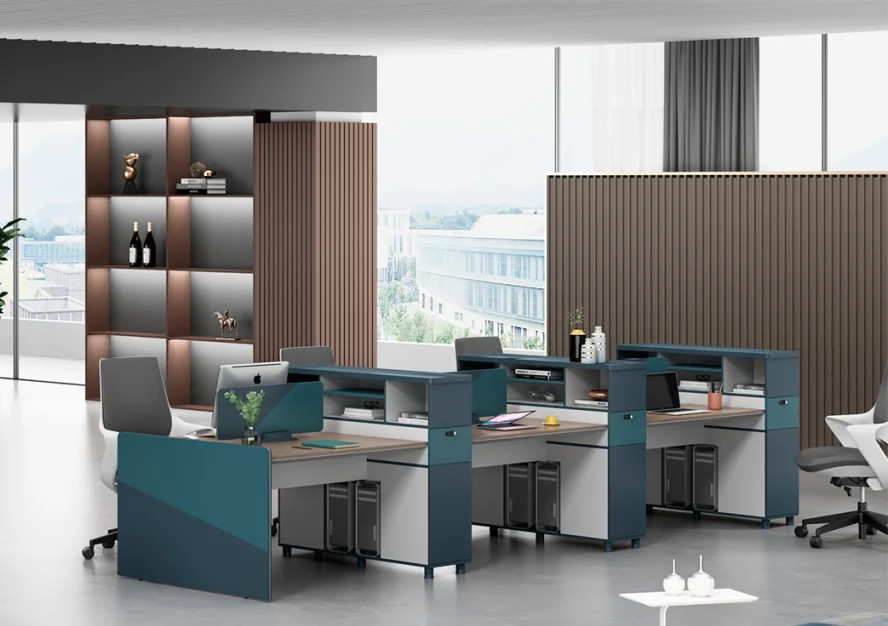 Прочная мебель стандартного размера MDF модульные l-образные модные офисные столы