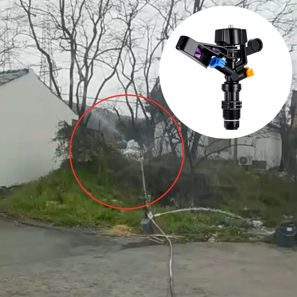 Фото Автоматическая вращающаяся на 360 градусов спринклерная головка с 2 выходами, резьба 1/2 дюйма, поворотная форсунка для полива сада, газона, сельхозугодий, 4 шт. №3
