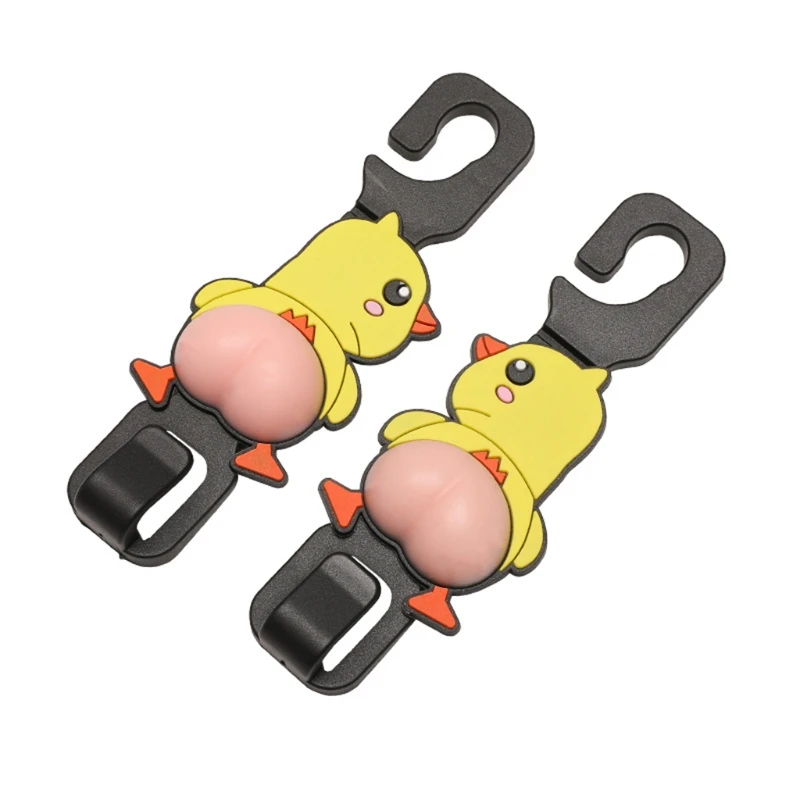 

2 Pcs Cute Animal Tushy Car Hooks for Purses Bags Cloth Grocery Headrest Organizer Car Back for SEAT Hanger 20 kg Bearin