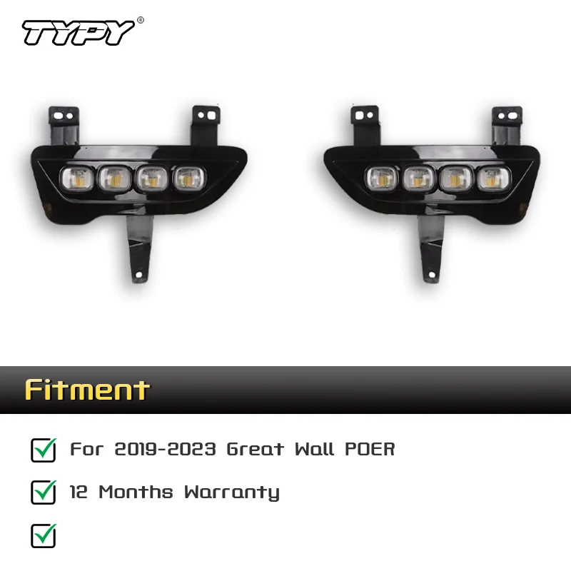 TYPY Автомобильные DRL для Great Wall POER 2019 2020 2021 2022 светодиодные дневные ходовые огни с