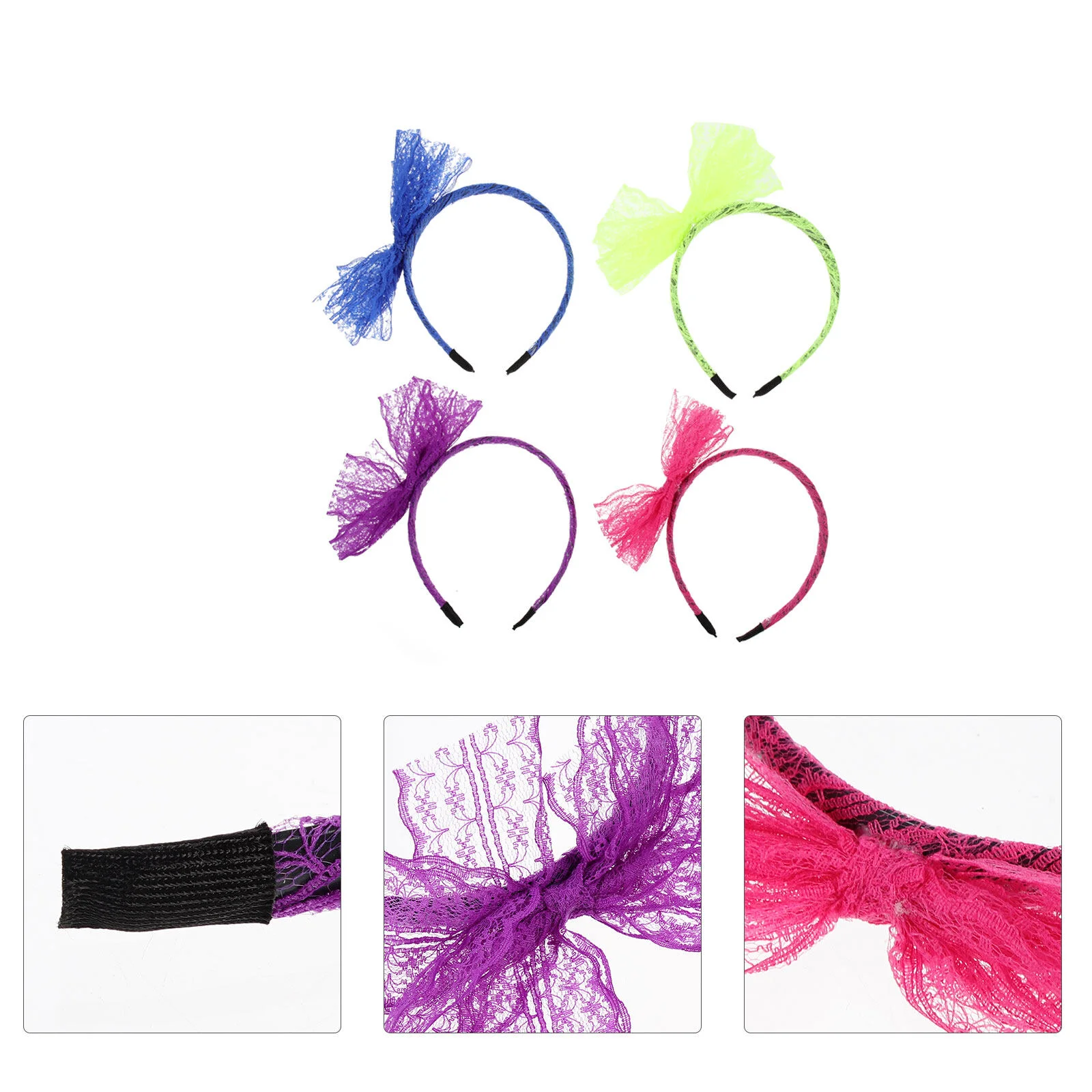 

Set Lace Bow Headbands Woman Hair Accessory Female Bowknot Hairbands Women Headdress Lovely Hoops Ornament Girls