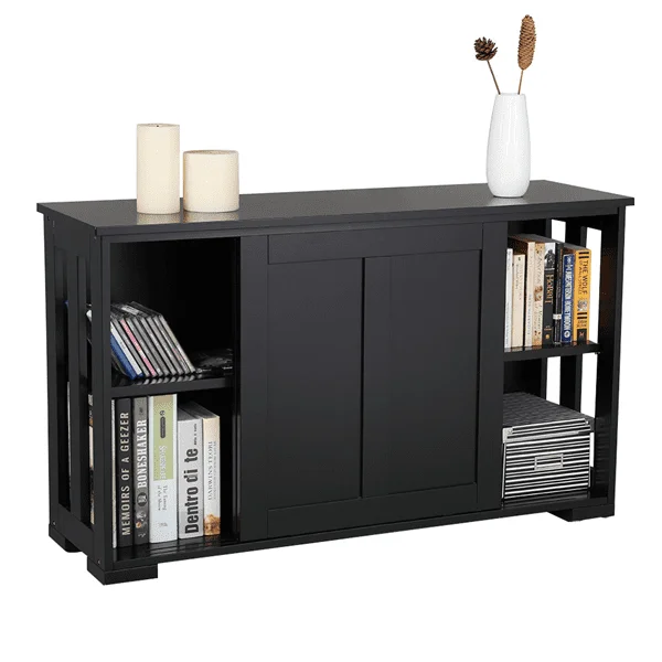 

Adjustable Storage Cabinet with Sliding Door Stand for Kitchen Living Room