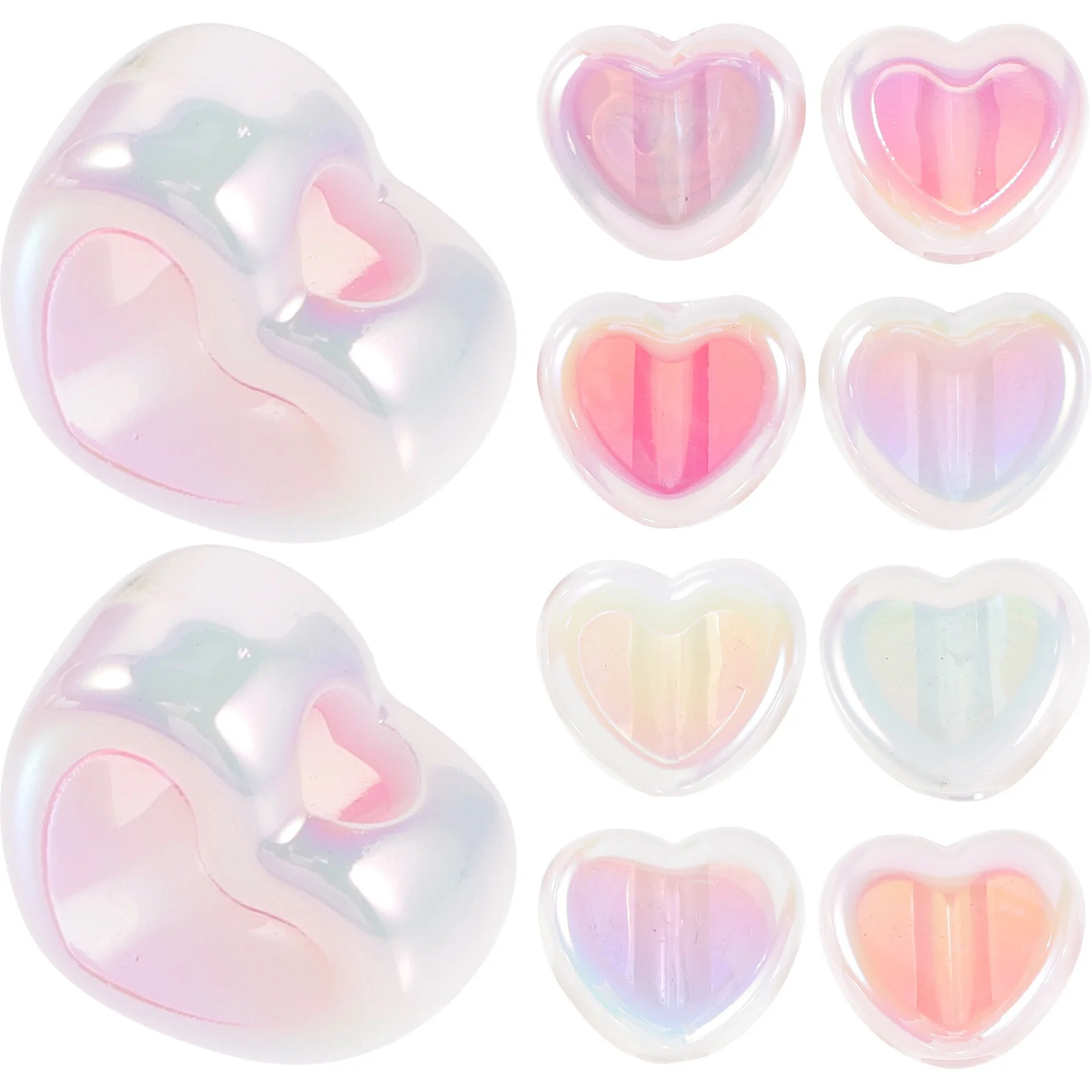 

10 шт., акриловые бусины в форме сердца