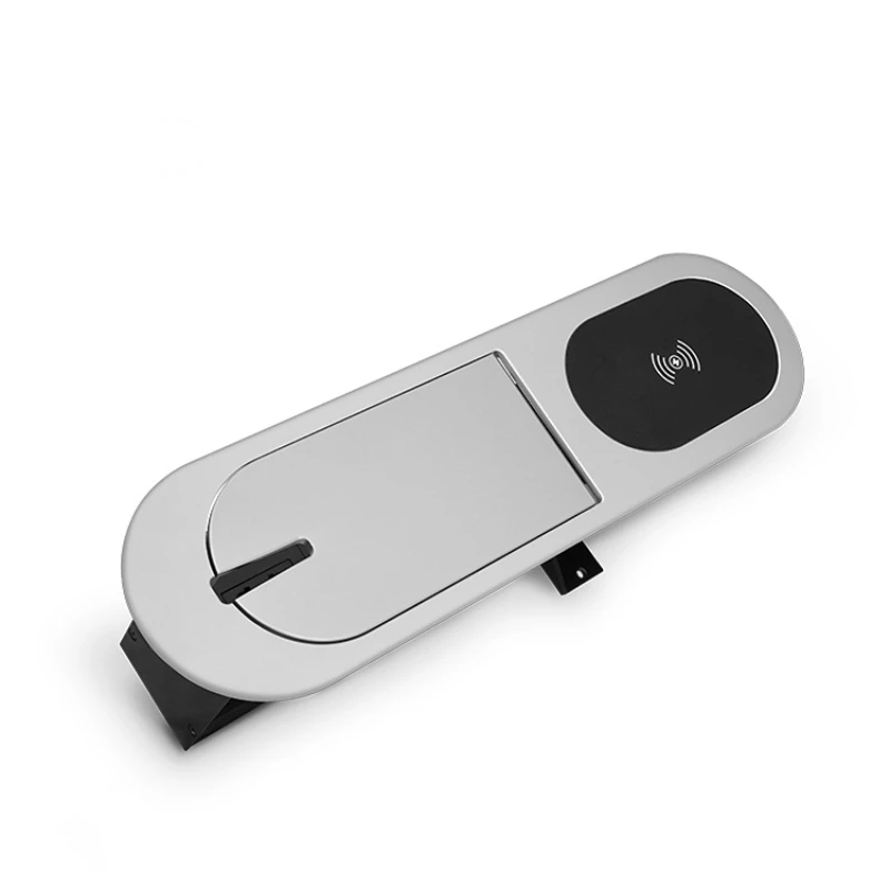 

Multifunctionele Outlet Pop Up Stekker Flip-Over Cover Tafelblad Stopcontact Draadloze Opladen Ovale Vorm Voor Meubels