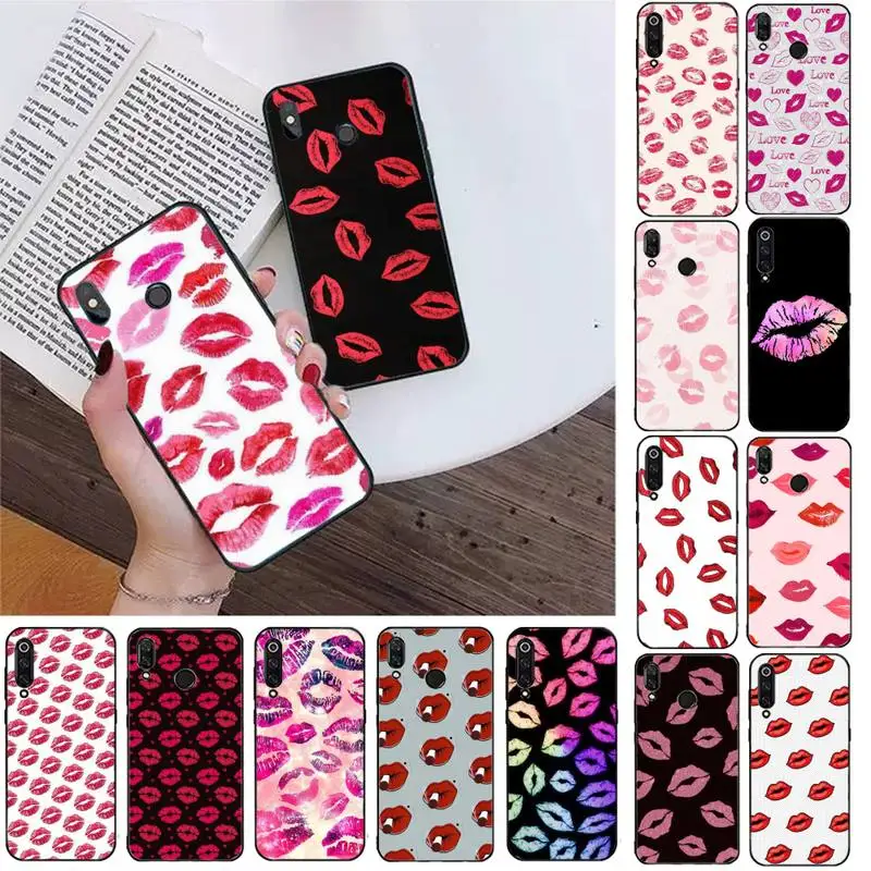 

FHNBLJ Sexy Girl red Lips Kiss Phone Case For Redmi K20 4X GO for Redmi 6pro 7 7A 6 6A 8 5plus note 9 pro Capa