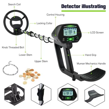 MD-4090 Professional Metal Detector Underground Gold Detector High Accuracy Metal Finder Waterproof Search Coil Seeker Treasure 5
