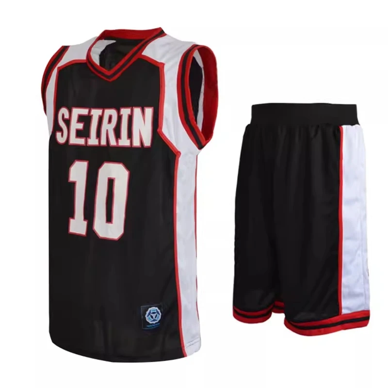 Фото Баскетбольная футболка в стиле аниме Kuroko no Basuke SEIRIN # 10 Кагами # Комплект из 2-х предметов: майка и шорты унисекс Tetsuya, 2 цвета, униформа №1