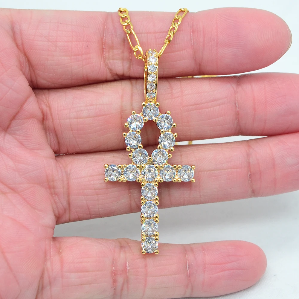 

Meftuna желтый золотой цвет прозрачный Мистик CZ сверкающий восхитительный крест на ногу модный очаровательный кулон 24 дюйма цепочка Фигаро