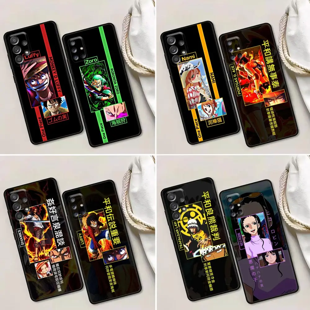 

Phone Case for Samsung Galaxy A52 A53 A73 A72 A71 A32 A33 A51 A42 A13 A91 Cover Japanese Anime One Piece Luffy Zoro Coque Fundas