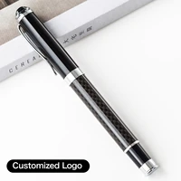 luxury black imitation carbon fiber pattern ballpoint pen writing signing office stationery supplies customized logo name gift