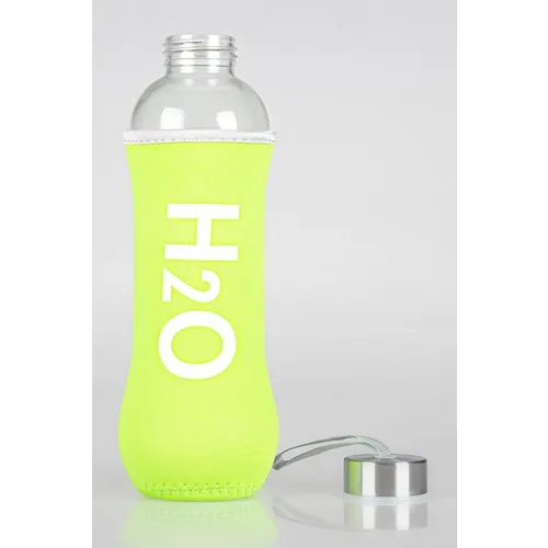 Фунты стеклянные колбы H20 Sheathed миска для воды 600ML Green|Бутылки и аксессуары кружек| |