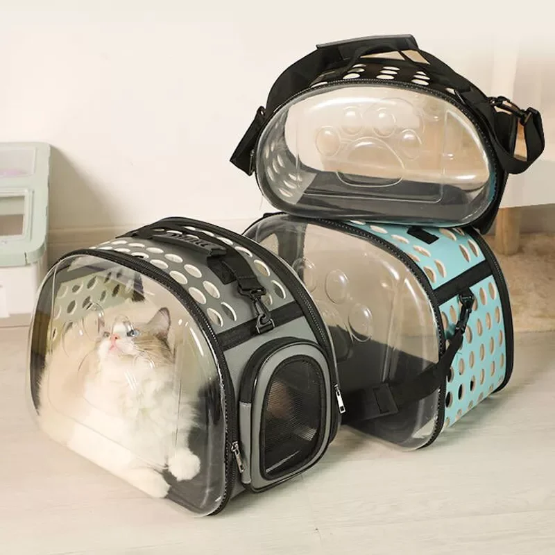 

2023 cat backpack carrier Outdoor travel Breathable handbag pvc puppy capsule transparent shoulder bag Portable messenger pet ba