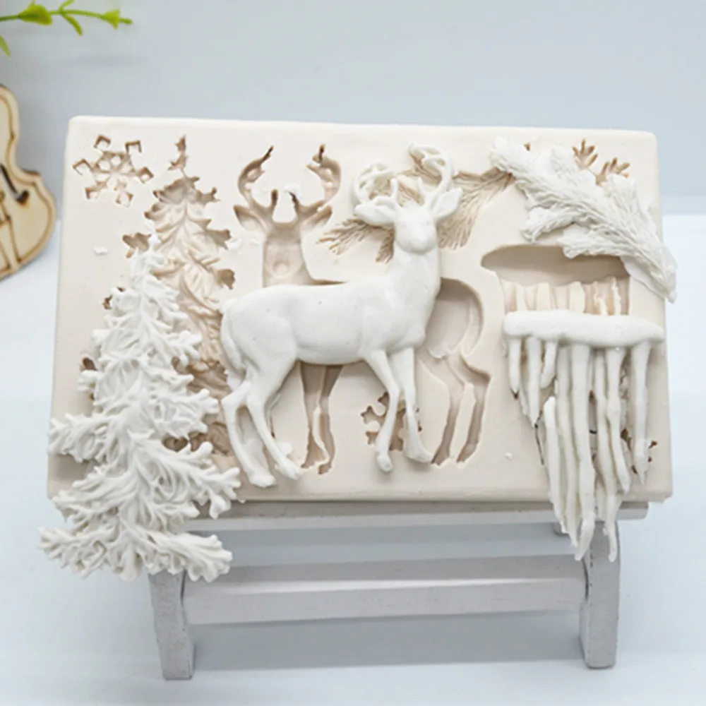 

Luyou 1pc DIY Christmas Silicone mold Tree resin mold cake tools baking accessories Fondant Cake Decorating Tools FM1404