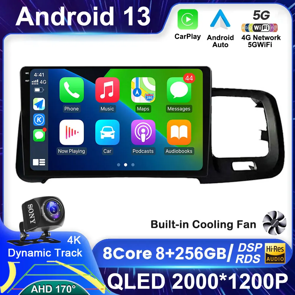 

9 ''Android 13 для Volvo S60 V60 2013-2018 Авторадио сенсорный экран радио мультимедиа видео навигация GPS автомобильный монитор экран DVD