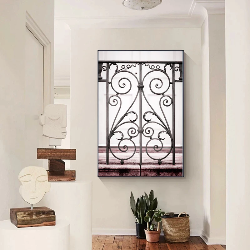 Настенный постер с изображением розового пиона башни Парижа римских окон