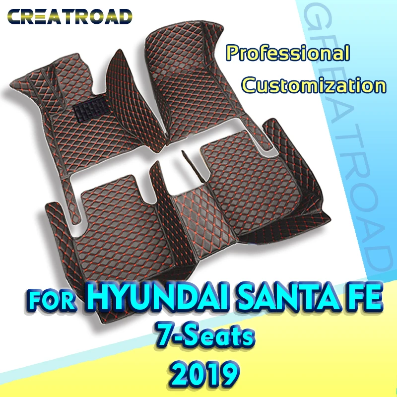 

Автомобильные коврики для Hyundai Santa Fe, семь сидений, 2019, индивидуальные автомобильные подкладки для ног, аксессуары для интерьера