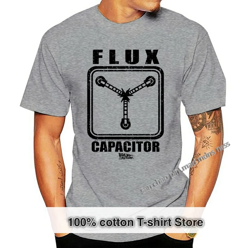 

Мужская футболка с рисунком, черный и белый флюс-конденсатор, вернуться в будущее