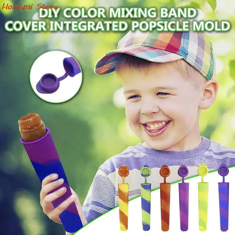 

Summer Popsicle Maker Lolly Mould DIY Food-Grade Silicone Ice Cream Pop Mold Ice Lolly Ice Cube Mould Random Color