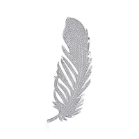 delicate hollow white leave brooch imitation crystal leaf broochpin elegant unisex pin accessories for women men fashion jewelry