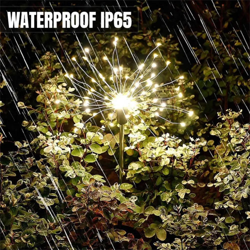 

String Fairy Lighting Solor Light For Walkway Waterproof Lawn Light Outdoor Solar Firework Light Home Decoration