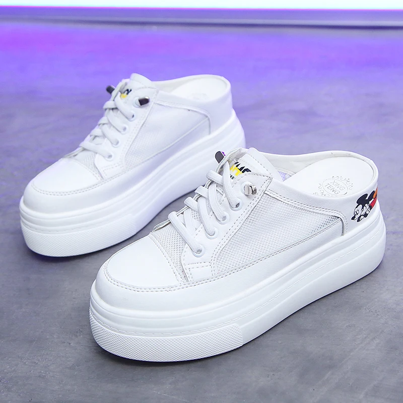 Flat Shoes Female Slippers Casual Cover Toe Low Slides Loafers Platform Slipers Women Luxury Soft 2023 Cross-tied Basic Fabric