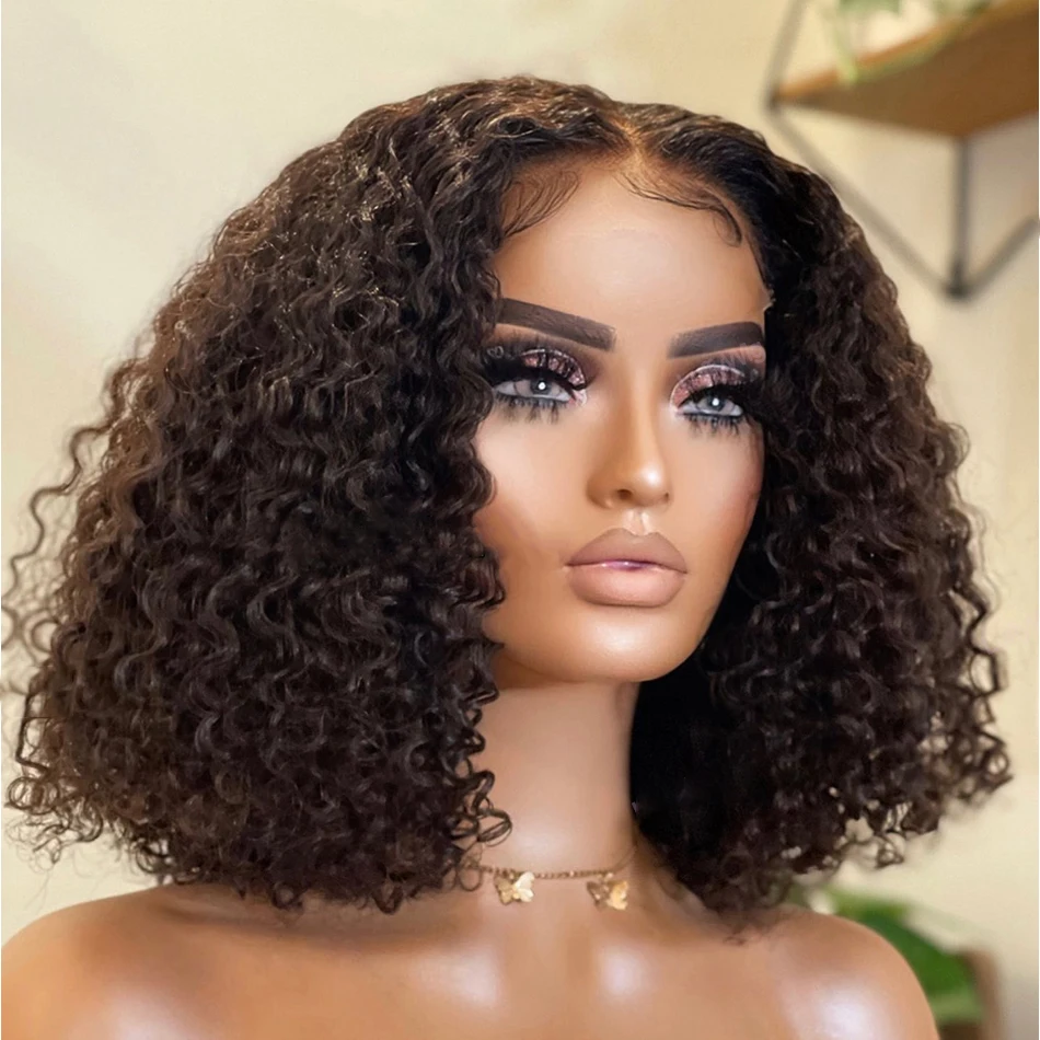 

Deep Wave Human Hair Wigs Frontal Wig Short Wigs Human Hair Jerry Curl Bob Wig PrePlucked Hairline Brazilian Wigs For Women