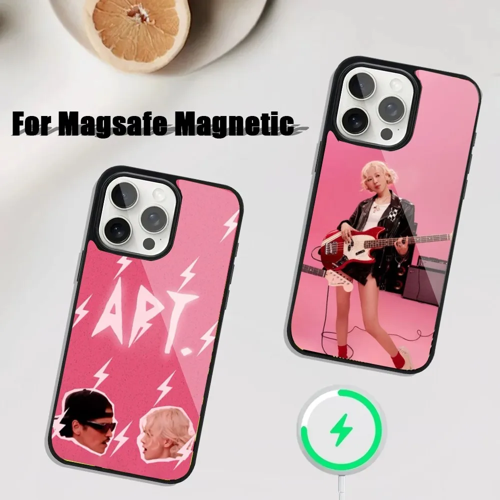 Music Apt Rose Phone Case For iPhone 16 15 14 13 12 11 Plus Pro Max Mini Magsafe Magnetic Wireless Charging