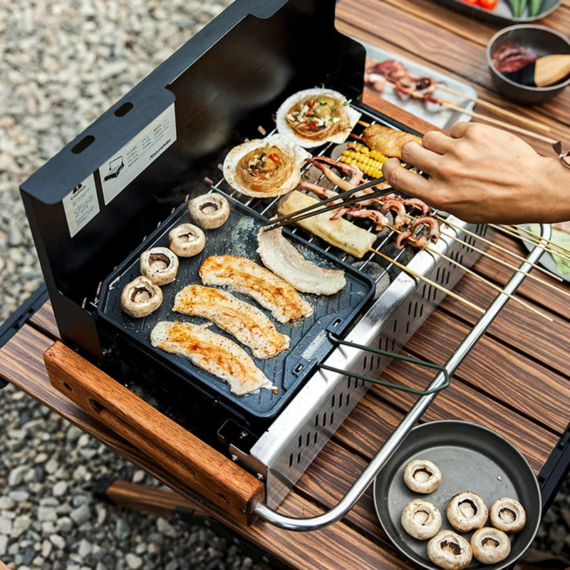 Открытый квадратный гриль для кемпинга барбекю сковорода из алюминиевого сплава