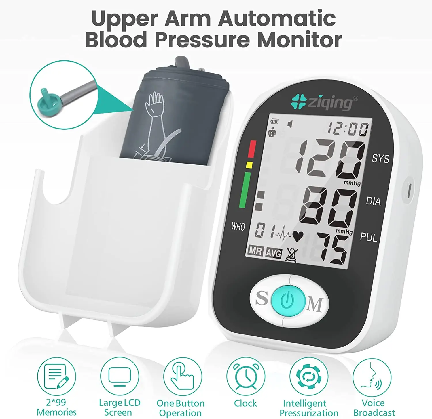 Цифровой наручный монитор артериального давления сфигмоманометр тонометр