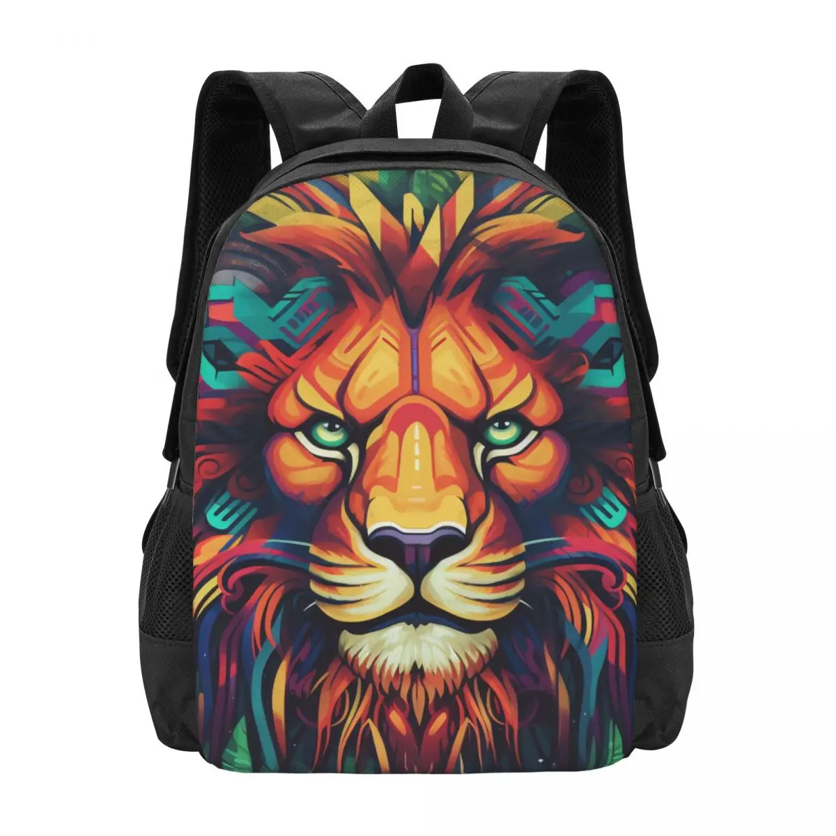 

Lion Backpack Wall Graffiti Visual Impact Student Polyester Hiking Backpacks Large Kawaii High School Bags Rucksack