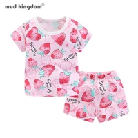 mudkingdom summer boys girls outfits cotton soft cute cartoon boys pajamas set children summer clothes pjs toddler sleepwear